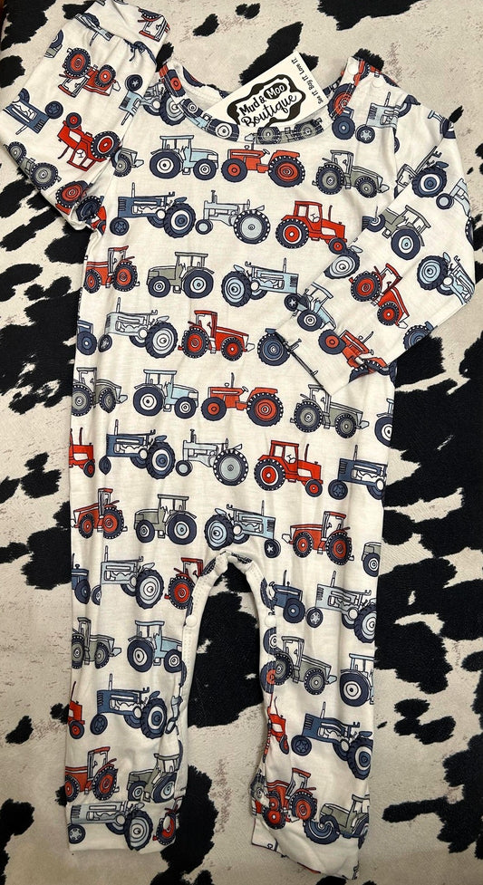 25% OFF CLASSIC COLORS TRACTOR LONG SLEEVE ROMPER /SLEEPER