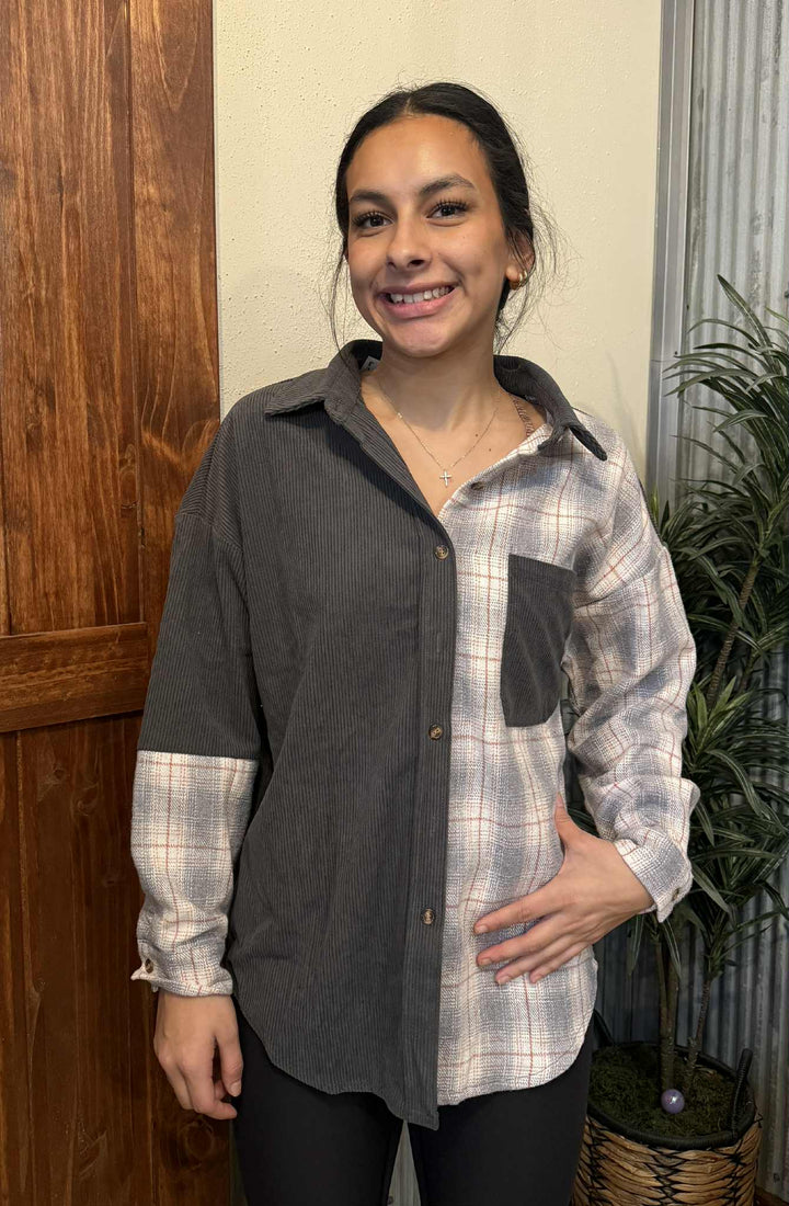 TOUGH CHOICE PLAID BUTTON UP