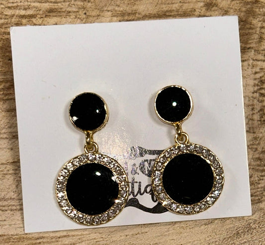 BLACK ZIRCON EARRINGS