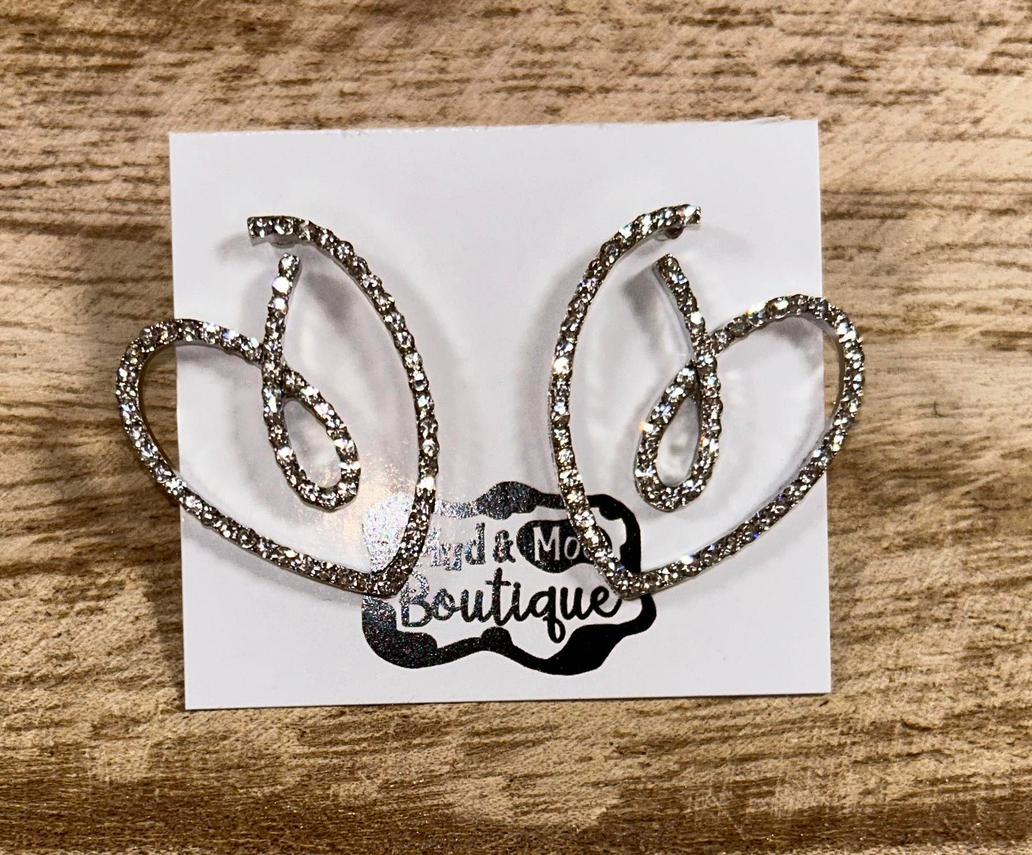 RHINESTONE SCRIBBLE HEART STUDS