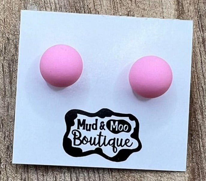 Light Pink Dot Studs