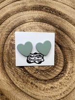 Sage Heart Earrings