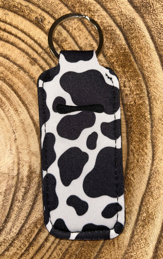 BLACK COW PRINT LIP BALM HOLDER