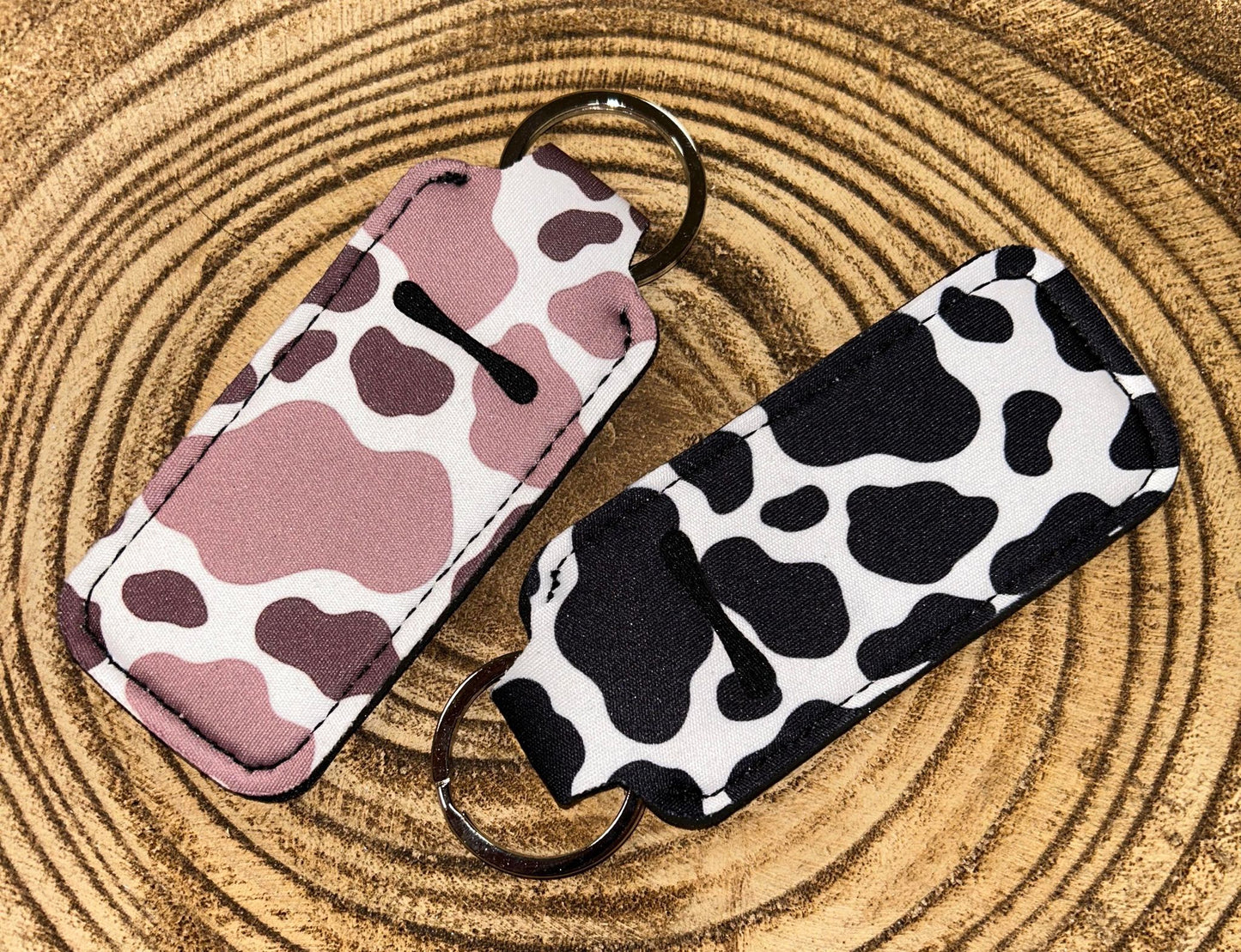 BLACK COW PRINT LIP BALM HOLDER