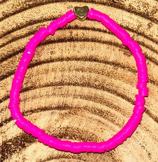 HOT PINK HEART BRACELET