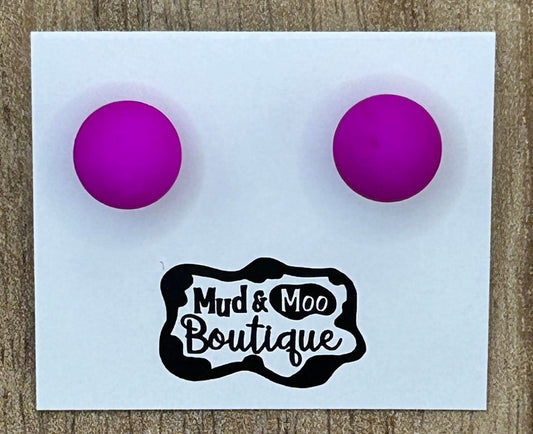 BRIGHT PURPLE DOT STUDS