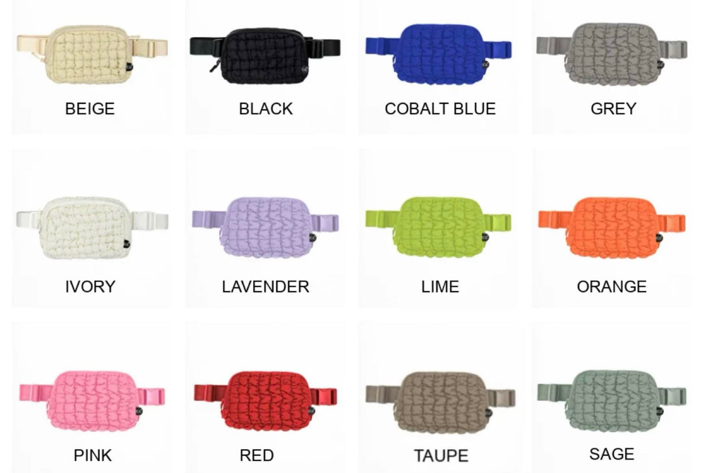 QUILTED PUFFER C.C BELT BAG