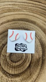 BASEBALL HEART EARRINGS