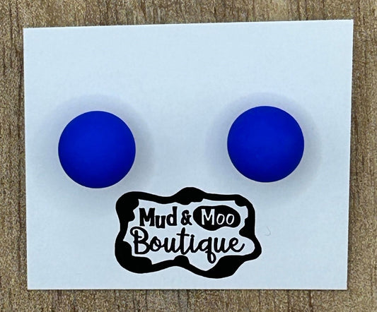 BRIGHT BLUE DOT STUDS