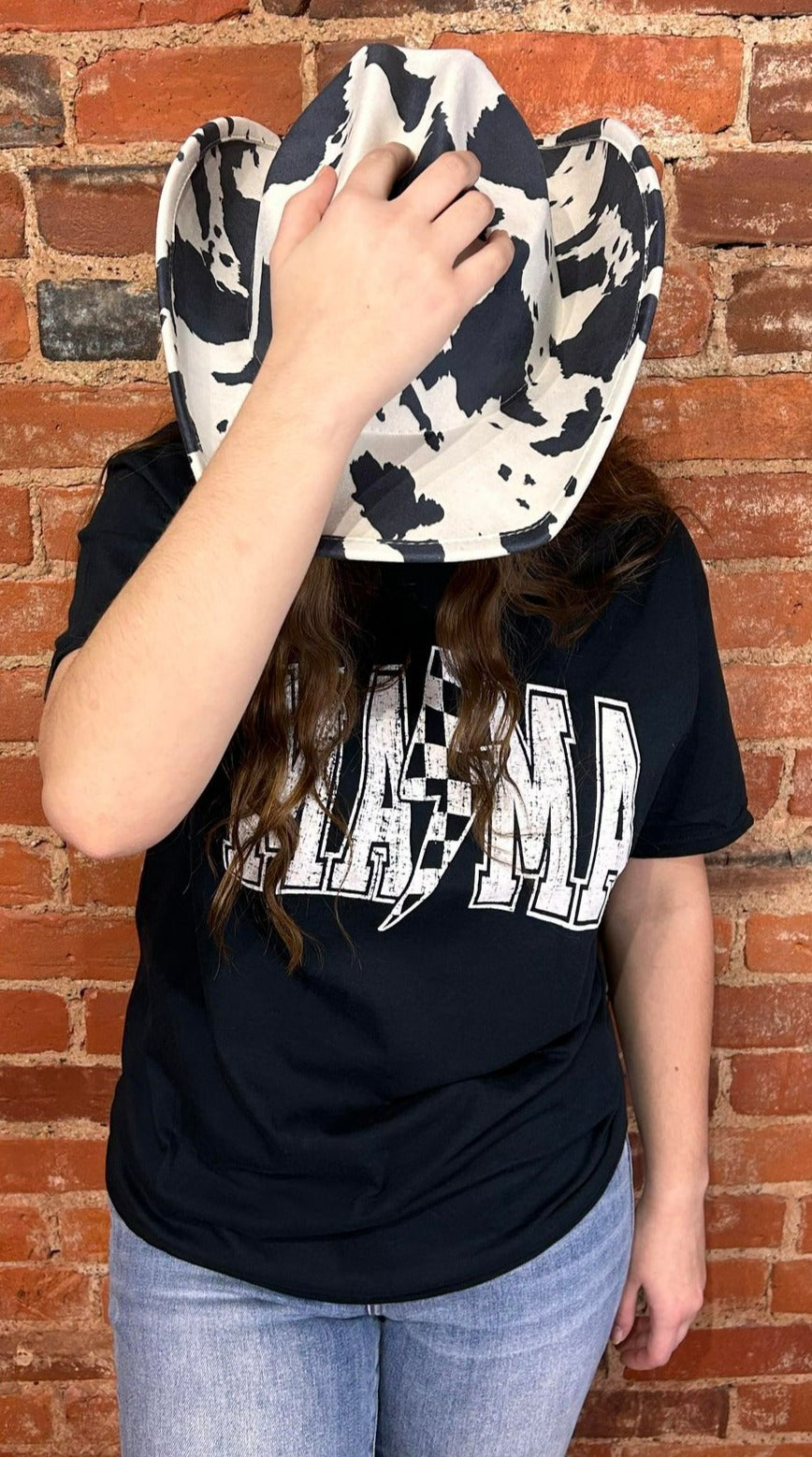 COW PRINT COW GIRL HAT