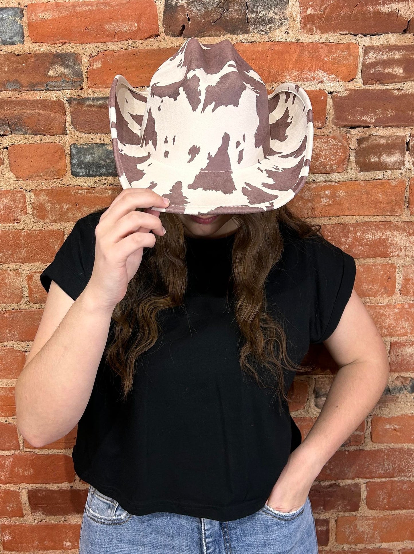 COW PRINT COW GIRL HAT