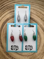 GLITTER CHRISTMAS LIGHT EARRINGS