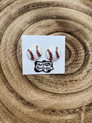 BASEBALL STUD EARRINGS