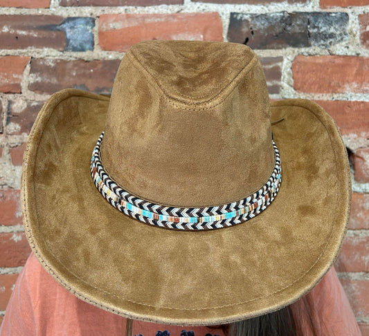 VEGAN SUEDE COWBOY HAT