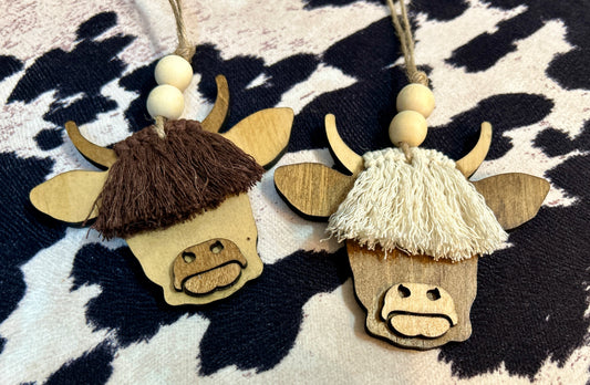 HIGHLAND COW ORNAMENTS & CAR CHARM