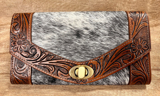 TAKE ME WEST HAIR-ON CLUTCH WALLET