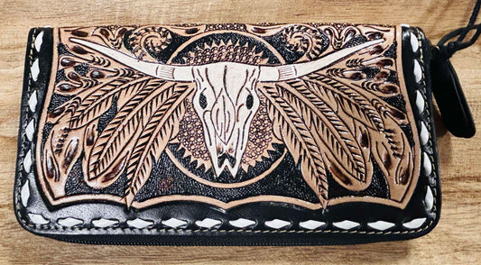 CHEROKEE OUTLAW TOOLED WALLET