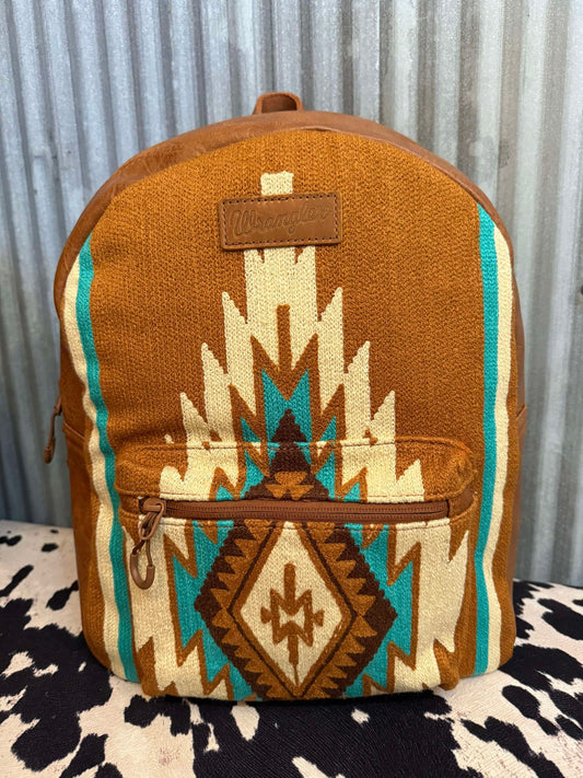 BROWN SOUTHWESTERN WRANGLER BOOK BAG