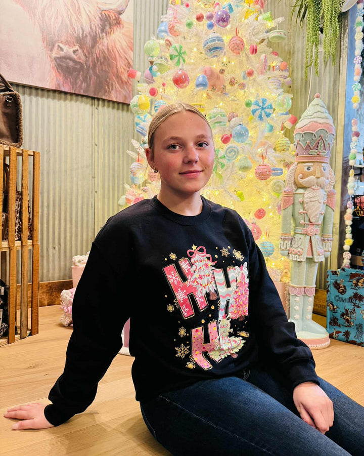 HO HO HO GRAPHIC CREWNECK