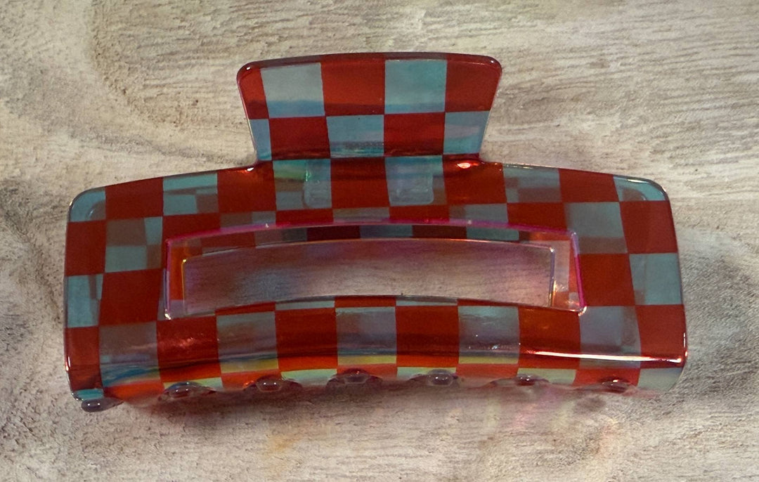 HOLO CHECKERED CLAW CLIP
