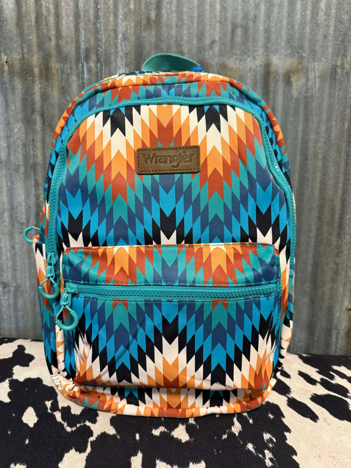 TEAL WRANGLER CHEVRON BACKPACK