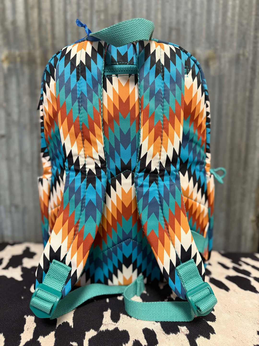 TEAL WRANGLER CHEVRON BACKPACK