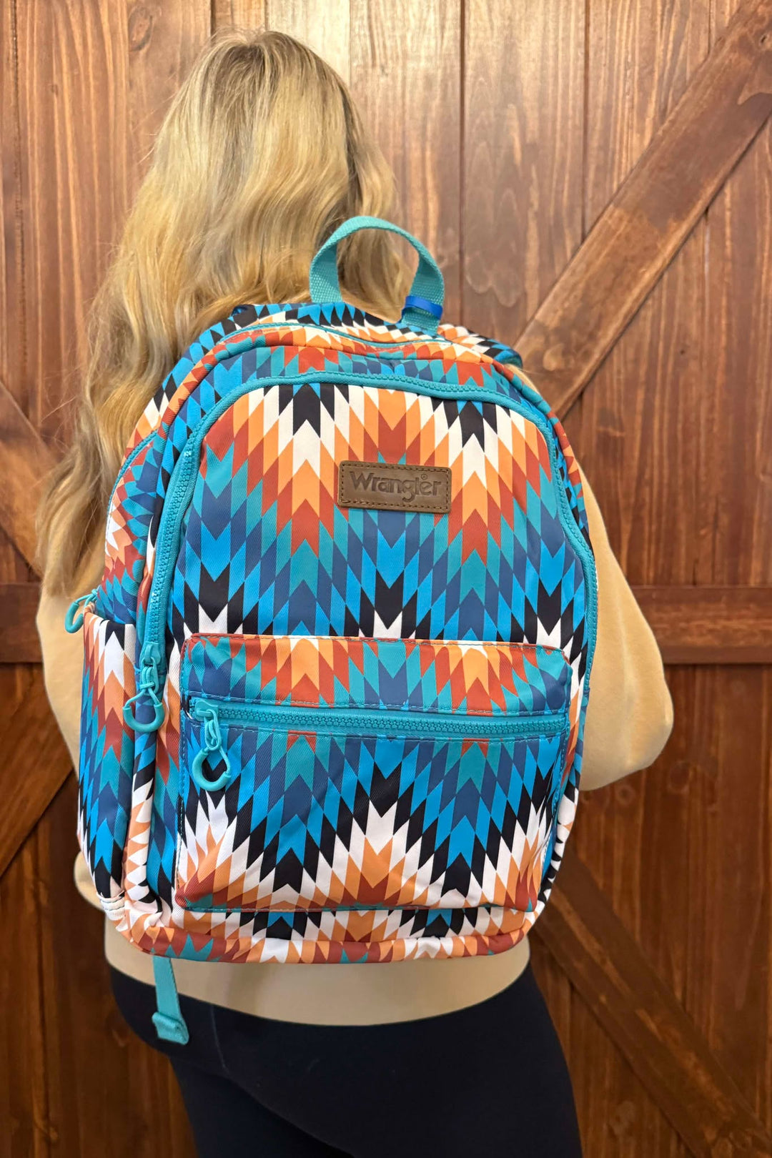 TEAL WRANGLER CHEVRON BACKPACK