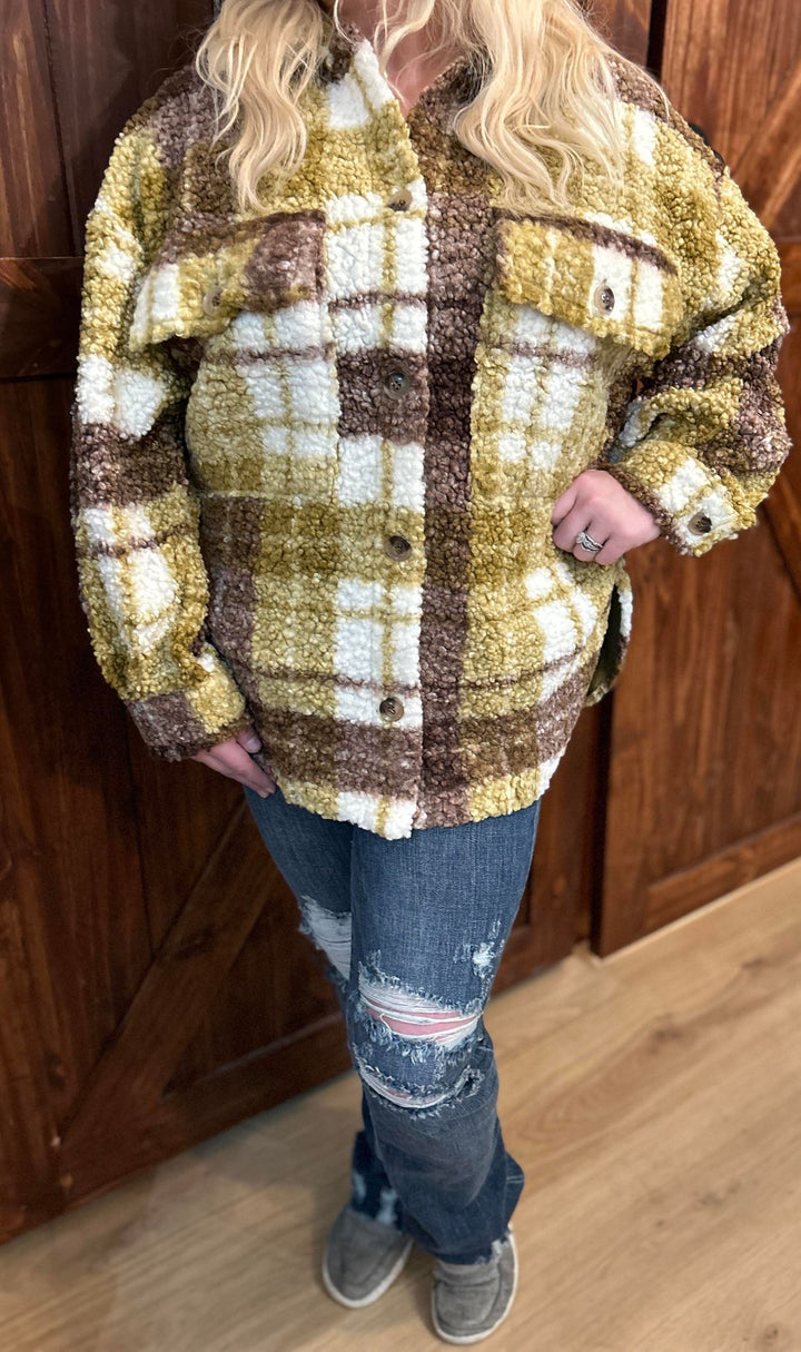 SHERPA PLAID JACKET