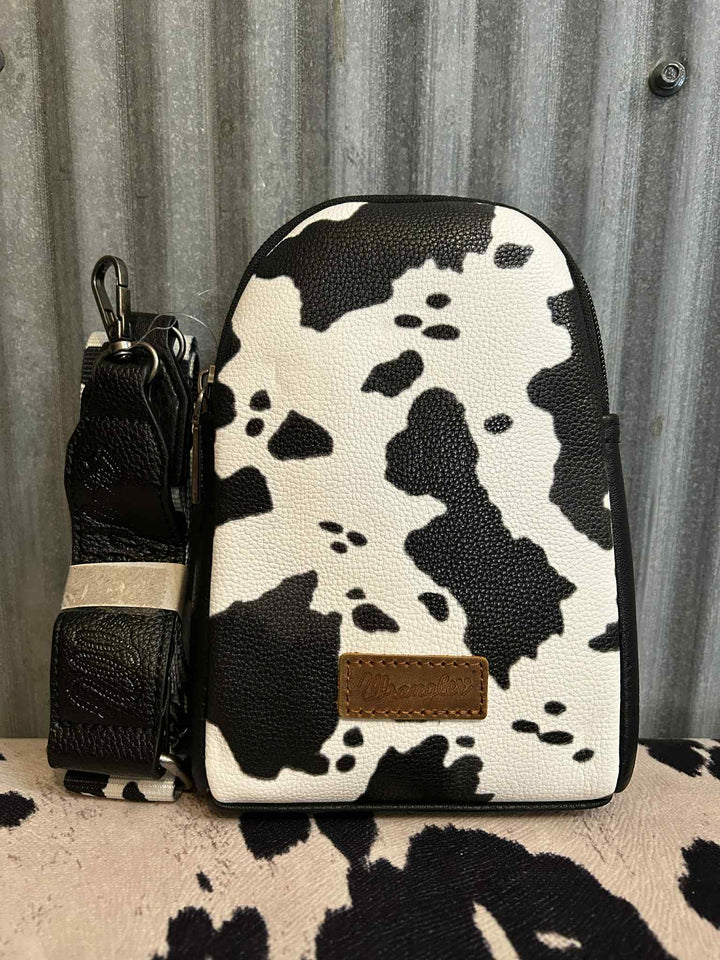 COW PRINT WRANGLER CROSSBODY CHEST BAG