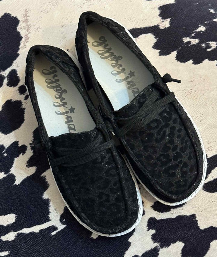 MIDNIGHT LEOPARD SLIP ON SNEAKERS