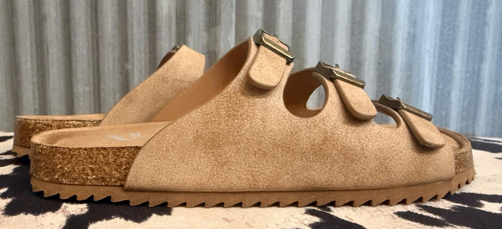 ENOUGH SAID SLIP ON STRAP SANDALS