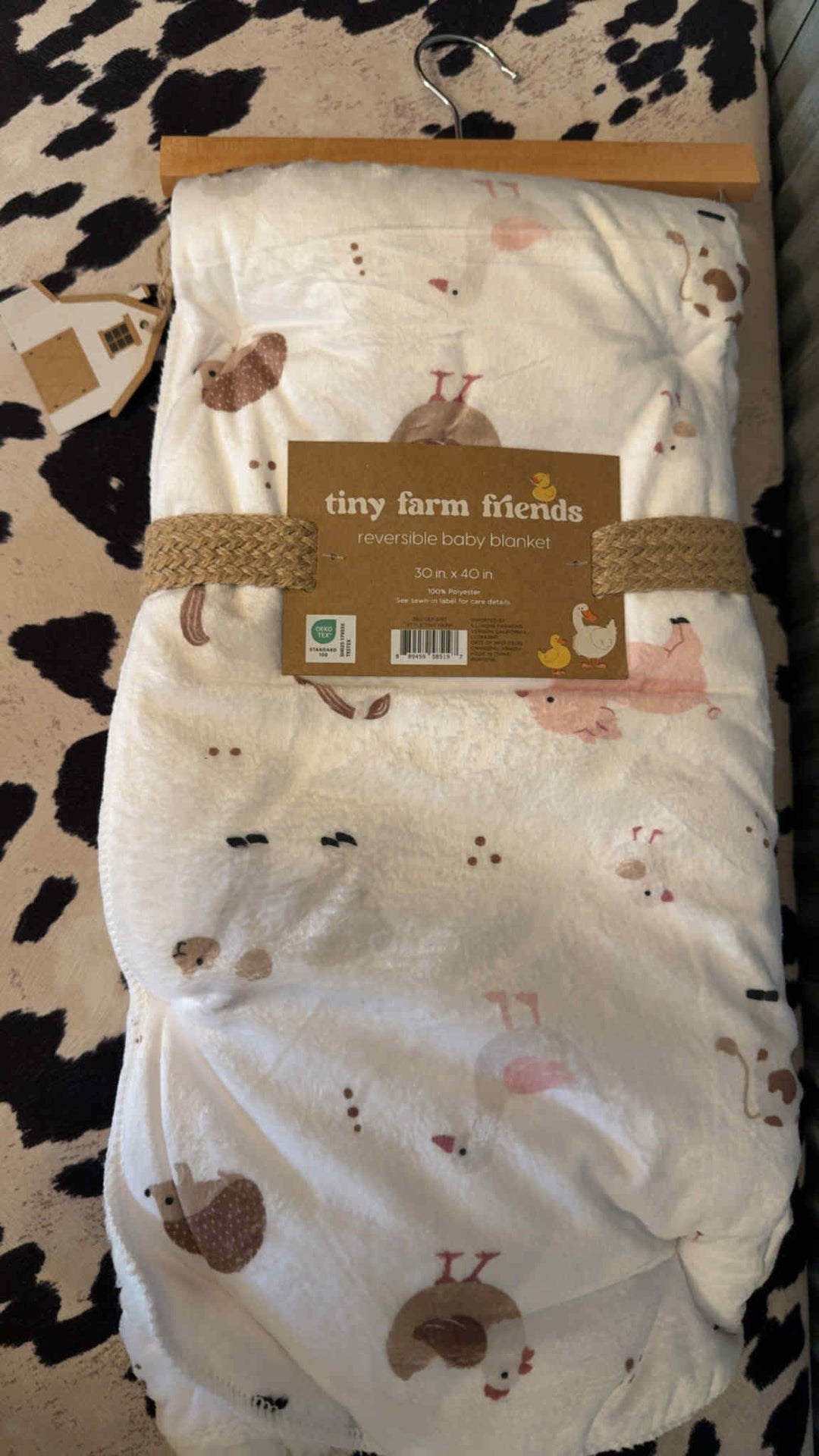 TINY FARM FRIENDS REVERSIBLE BABY BLANKET