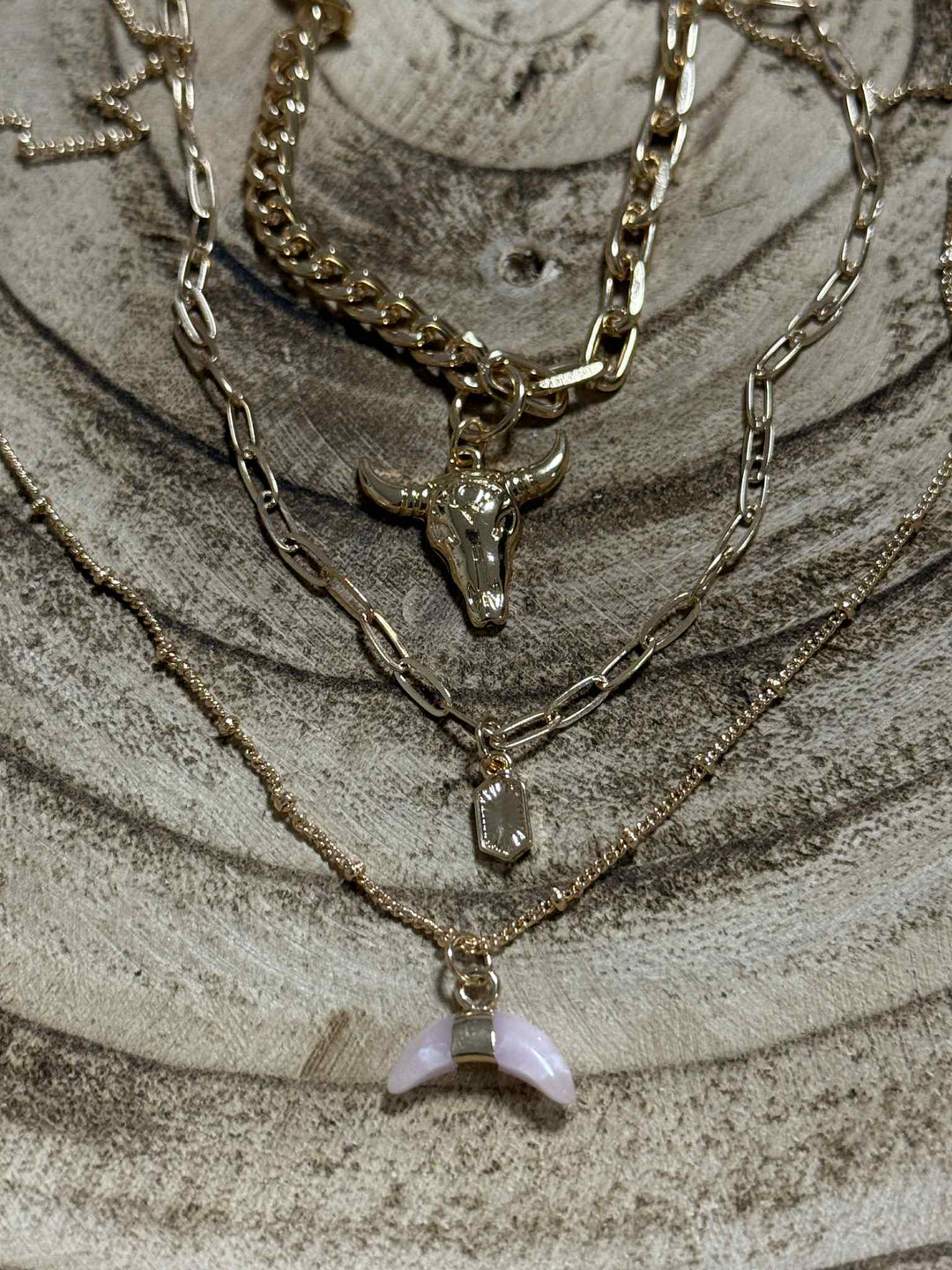 GRAB THE BULL BY THE HORNS LAYERED NECKLACE