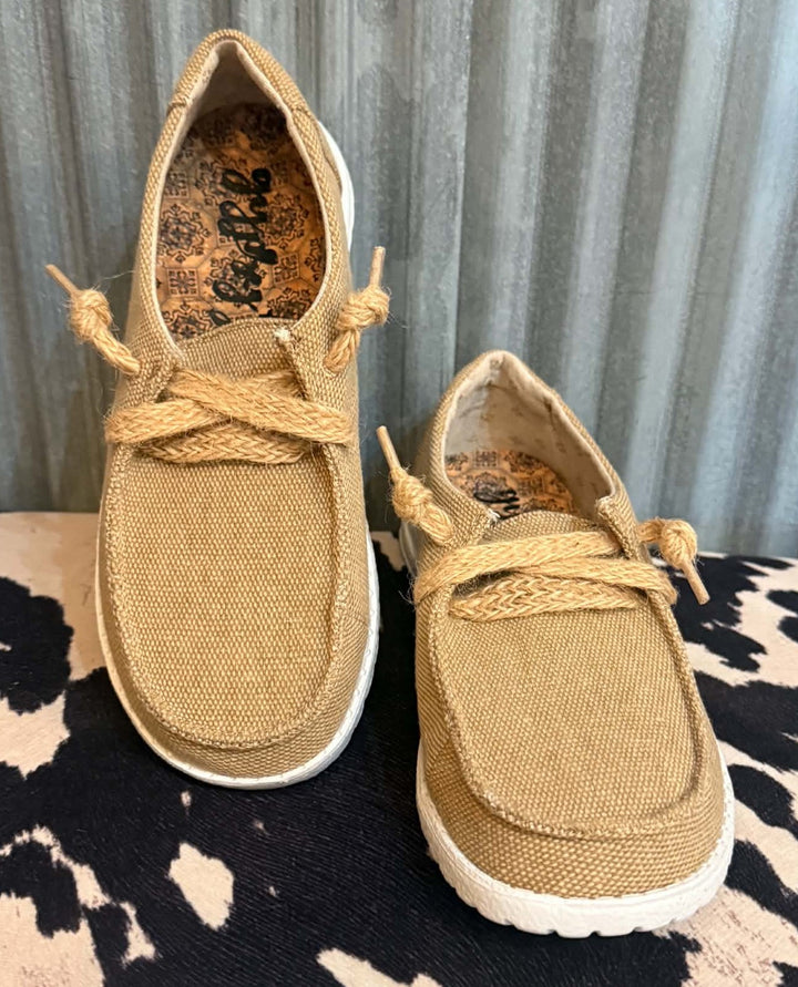 BURLAP SLIP ON SNEAKERS