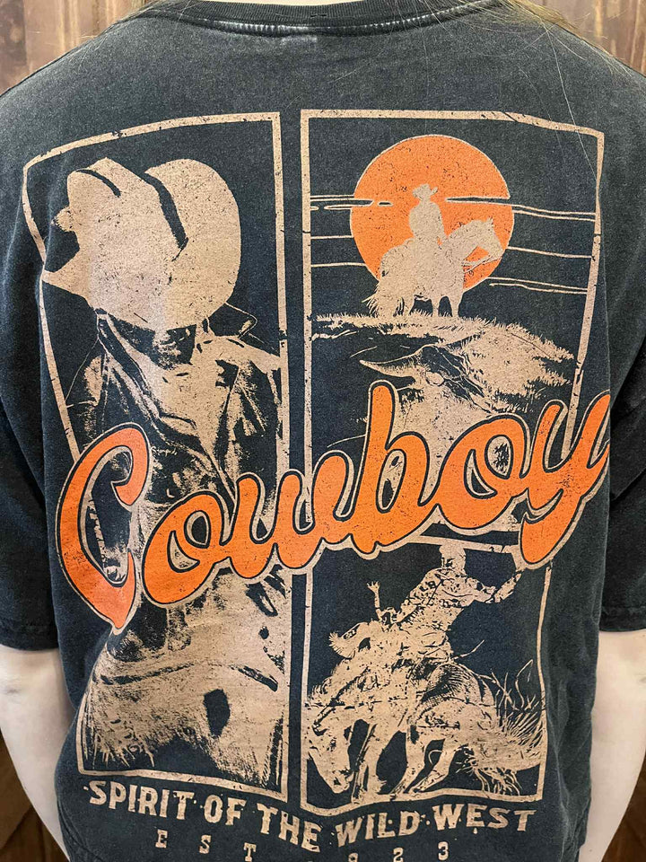 COWBOY RODEO GRAPHIC CROP TOP