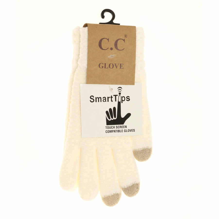 CHENILLE KNIT C.C GLOVES WITH SMART TIPS