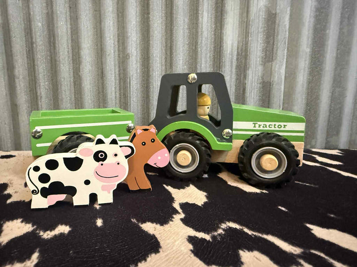 WOODEN TRACTOR PULL TOYS