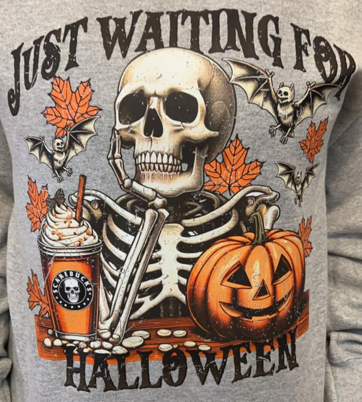 JUST WAITING FOR HALLOWEEN CREWNECK