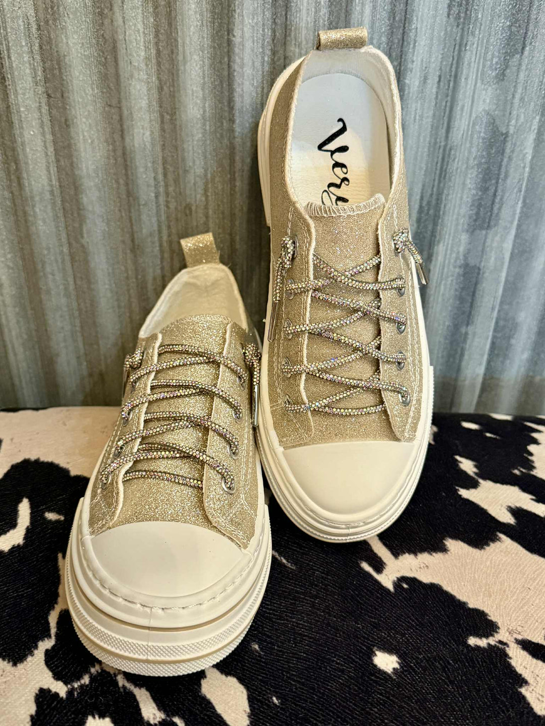 SHIMMER & SHINE GOLD SLIP ON SNEAKERS