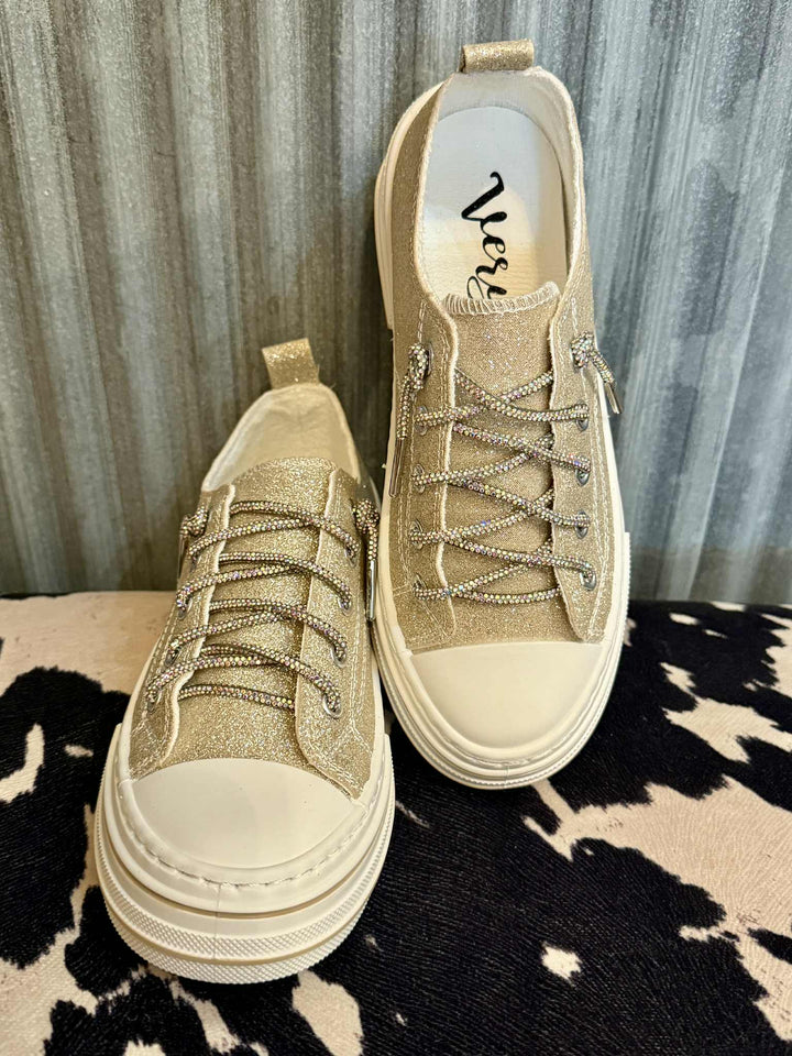 SHIMMER & SHINE GOLD SLIP ON SNEAKERS