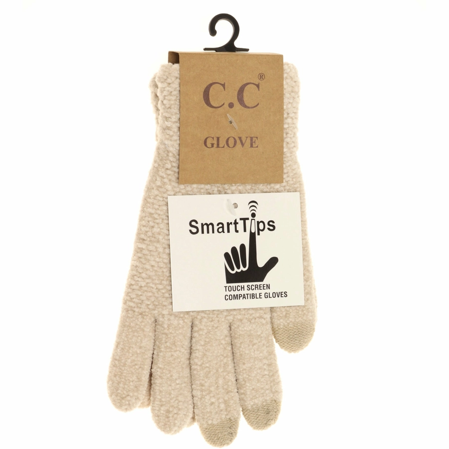 CHENILLE KNIT C.C GLOVES WITH SMART TIPS