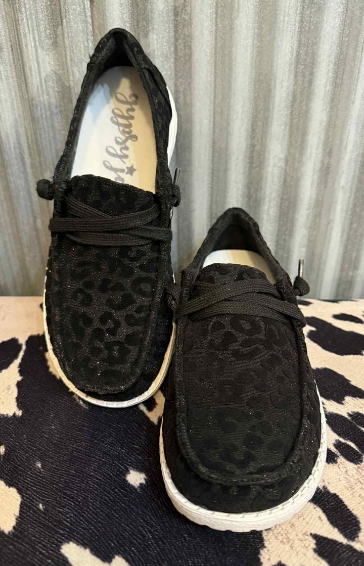 MIDNIGHT LEOPARD SLIP ON SNEAKERS