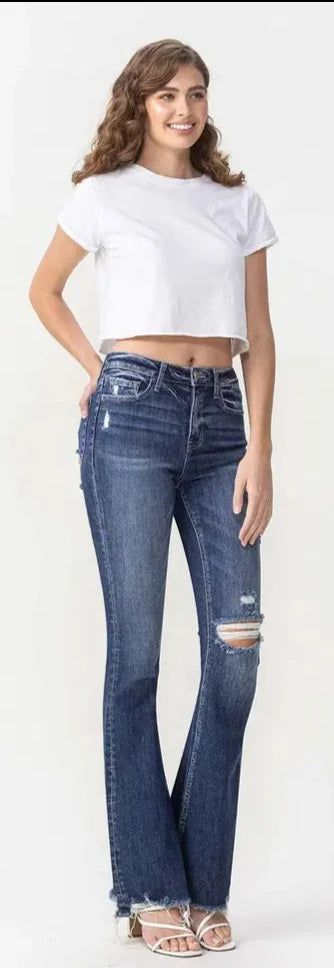 LOVERVET DAZZLE HIGH RISE FLARE JEANS