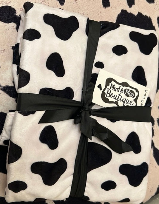 COW PRINT BABY BLANKET