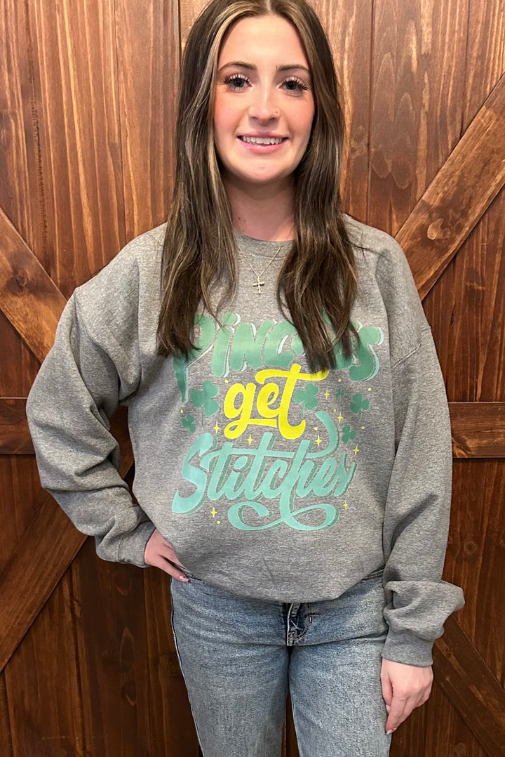 PINCHES GET STITCHES GRAPHIC CREWNECK