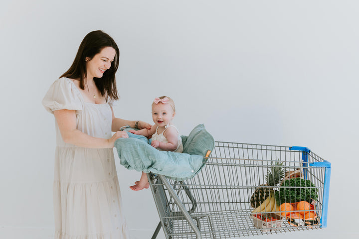 Baby Shopping Cart Cover | Sage Leaves