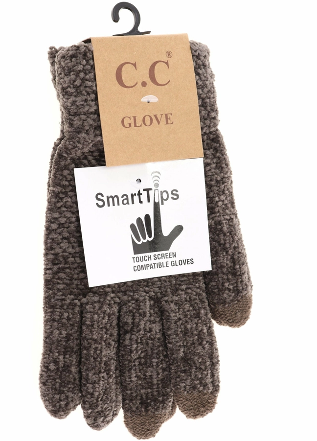 CHENILLE KNIT C.C GLOVES WITH SMART TIPS