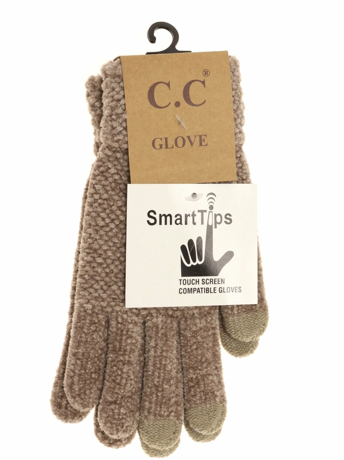 CHENILLE KNIT C.C GLOVES WITH SMART TIPS