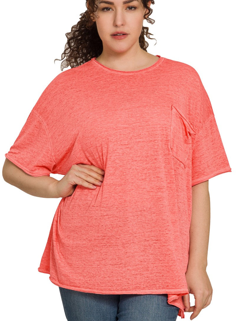 CORAL MINERAL WASH TEE