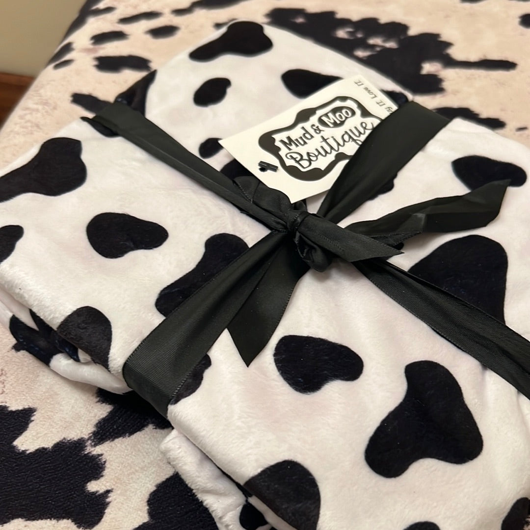 COW PRINT BABY BLANKET